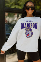 JAMES MADISON DUKES FIGHTING SPIRIT DROP SHOULDER LONG SLEEVE TEE WITH RIBBED NECKLINE AND CUFFS