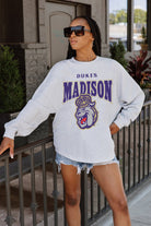 JAMES MADISON DUKES FIGHTING SPIRIT DROP SHOULDER LONG SLEEVE TEE WITH RIBBED NECKLINE AND CUFFS