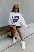 KANSAS STATE WILDCATS FIGHTING SPIRIT DROP SHOULDER LONG SLEEVE TEE WITH RIBBED NECKLINE AND CUFFS