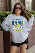 LOS ANGELES RAMS FIGHTING SPIRIT RELAXED FIT HEATHERED LONG SLEEVE FRENCH TERRY PULLOVER