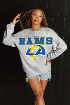 LOS ANGELES RAMS BIG GOALS RELAXED FIT HEATHERED LONG SLEEVE FRENCH TERRY PULLOVER