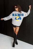 LOS ANGELES RAMS BIG GOALS RELAXED FIT HEATHERED LONG SLEEVE FRENCH TERRY PULLOVER