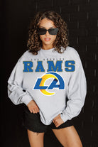 LOS ANGELES RAMS BIG GOALS RELAXED FIT HEATHERED LONG SLEEVE FRENCH TERRY PULLOVER