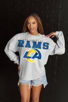 LOS ANGELES RAMS BIG GOALS RELAXED FIT HEATHERED LONG SLEEVE FRENCH TERRY PULLOVER