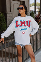 LOYOLA MARYMOUNT LIONS BIG GOALS DROP SHOULDER LONG SLEEVE TEE WITH RIBBED NECKLINE AND CUFFS