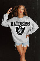 LAS VEGAS RAIDERS BIG GOALS RELAXED FIT HEATHERED LONG SLEEVE FRENCH TERRY PULLOVER