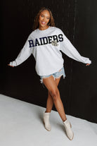 LAS VEGAS RAIDERS READY TO RALLY RELAXED FIT HEATHERED LONG SLEEVE FRENCH TERRY PULLOVER