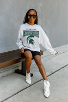 MICHIGAN STATE SPARTANS FIGHTING SPIRIT DROP SHOULDER LONG SLEEVE TEE WITH RIBBED NECKLINE AND CUFFS