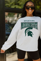 MICHIGAN STATE SPARTANS FIGHTING SPIRIT DROP SHOULDER LONG SLEEVE TEE WITH RIBBED NECKLINE AND CUFFS