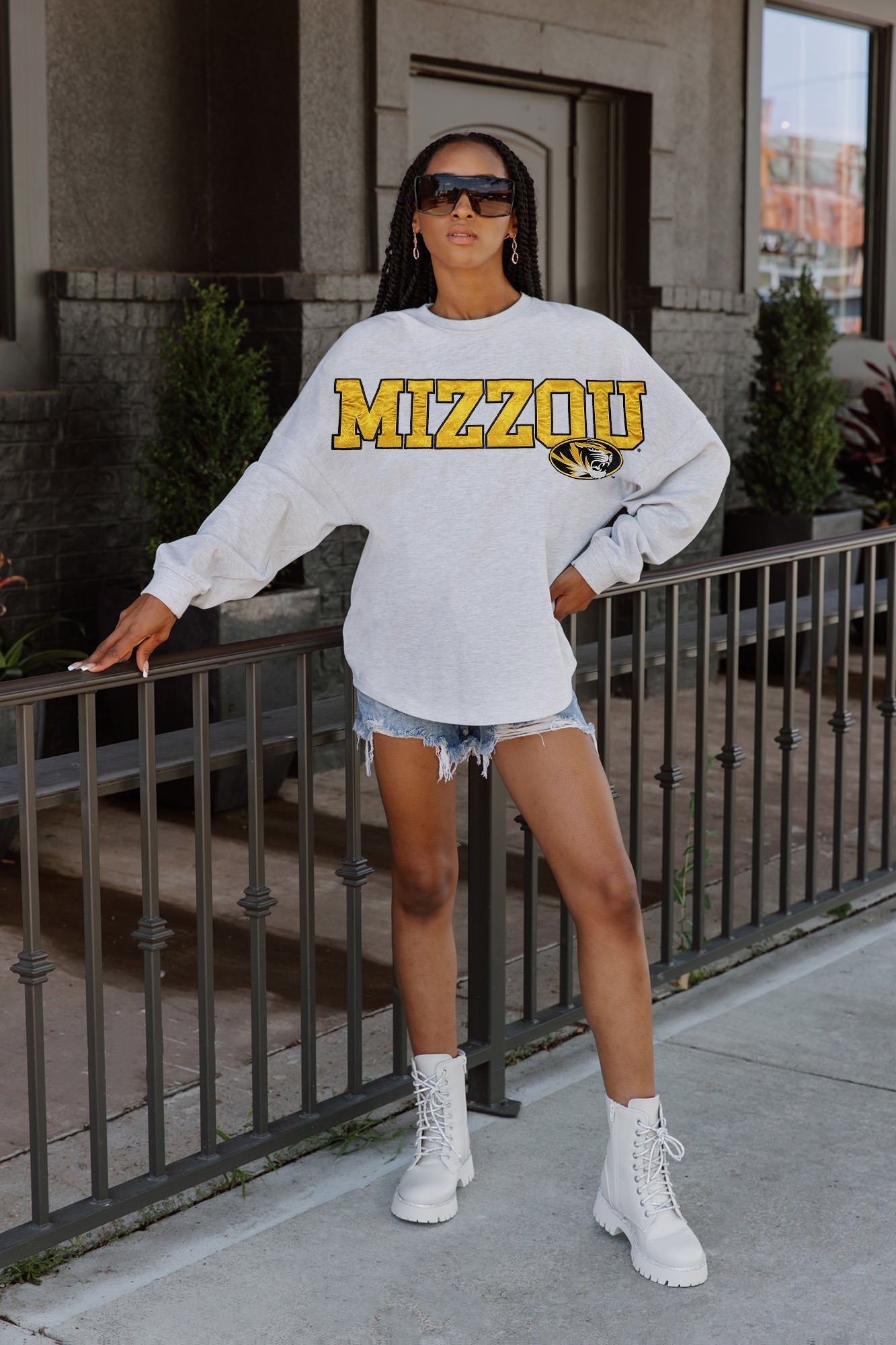 MISSOURI TIGERS READY TO RALLY RELAXED FIT HEATHERED LONG SLEEVE FRENCH TERRY PULLOVER