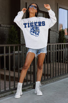 MEMPHIS TIGERS BIG GOALS DROP SHOULDER LONG SLEEVE TEE WITH RIBBED NECKLINE AND CUFFS