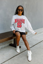 NORTH CAROLINA STATE WOLFPACK FIGHTING SPIRIT DROP SHOULDER LONG SLEEVE TEE WITH RIBBED NECKLINE AND CUFFS