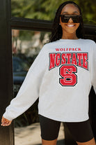 NORTH CAROLINA STATE WOLFPACK FIGHTING SPIRIT DROP SHOULDER LONG SLEEVE TEE WITH RIBBED NECKLINE AND CUFFS