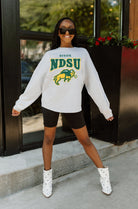 NORTH DAKOTA STATE BISON FIGHTING SPIRIT DROP SHOULDER LONG SLEEVE TEE WITH RIBBED NECKLINE AND CUFFS