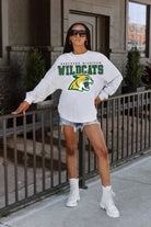 NORTHERN MICHIGAN WILDCATS BIG GOALS DROP SHOULDER LONG SLEEVE TEE WITH RIBBED NECKLINE AND CUFFS