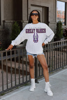 ALBANY GREAT DANES BIG GOALS DROP SHOULDER LONG SLEEVE TEE WITH RIBBED NECKLINE AND CUFFS