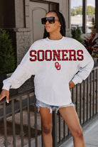 OKLAHOMA SOONERS READY TO RALLY RELAXED FIT HEATHERED LONG SLEEVE FRENCH TERRY PULLOVER