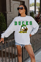 OREGON DUCKS BIG GOALS DROP SHOULDER LONG SLEEVE TEE WITH RIBBED NECKLINE AND CUFFS