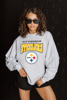 PITTSBURGH STEELERS FIGHTING SPIRIT RELAXED FIT HEATHERED LONG SLEEVE FRENCH TERRY PULLOVER