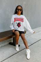 RUTGERS SCARLET KNIGHTS FIGHTING SPIRIT DROP SHOULDER LONG SLEEVE TEE WITH RIBBED NECKLINE AND CUFFS