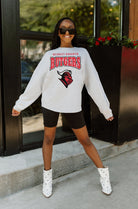 RUTGERS SCARLET KNIGHTS FIGHTING SPIRIT DROP SHOULDER LONG SLEEVE TEE WITH RIBBED NECKLINE AND CUFFS