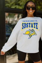 SOUTH DAKOTA STATE JACKRABBITS FIGHTING SPIRIT DROP SHOULDER LONG SLEEVE TEE WITH RIBBED NECKLINE AND CUFFS