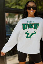 SOUTH FLORIDA BULLS FIGHTING SPIRIT DROP SHOULDER LONG SLEEVE TEE WITH RIBBED NECKLINE AND CUFFS