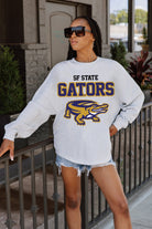 SF STATE GATORS BIG GOALS DROP SHOULDER LONG SLEEVE TEE WITH RIBBED NECKLINE AND CUFFS