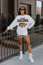 SF STATE GATORS BIG GOALS DROP SHOULDER LONG SLEEVE TEE WITH RIBBED NECKLINE AND CUFFS