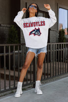 STONY BROOK SEAWOLVES BIG GOALS DROP SHOULDER LONG SLEEVE TEE WITH RIBBED NECKLINE AND CUFFS