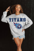 TENNESSEE TITANS BIG GOALS RELAXED FIT HEATHERED LONG SLEEVE FRENCH TERRY PULLOVER