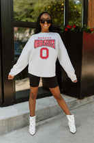 OHIO STATE BUCKEYES FIGHTING SPIRIT DROP SHOULDER LONG SLEEVE TEE WITH RIBBED NECKLINE AND CUFFS