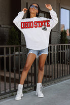 OHIO STATE BUCKEYES READY TO RALLY RELAXED FIT HEATHERED LONG SLEEVE FRENCH TERRY PULLOVER