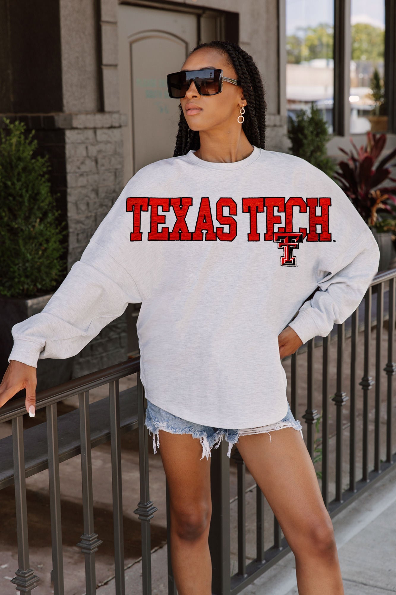 TEXAS TECH RED RAIDERS READY TO RALLY RELAXED FIT HEATHERED LONG SLEEVE FRENCH TERRY PULLOVER