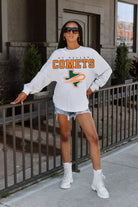 TEXAS AT DALLAS COMETS BIG GOALS DROP SHOULDER LONG SLEEVE TEE WITH RIBBED NECKLINE AND CUFFS