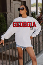 GEORGIA BULLDOGS READY TO RALLY RELAXED FIT HEATHERED LONG SLEEVE FRENCH TERRY PULLOVER