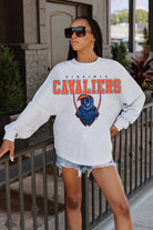 VIRGINIA CAVALIERS BIG GOALS DROP SHOULDER LONG SLEEVE TEE WITH RIBBED NECKLINE AND CUFFS