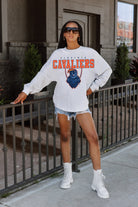 VIRGINIA CAVALIERS BIG GOALS DROP SHOULDER LONG SLEEVE TEE WITH RIBBED NECKLINE AND CUFFS