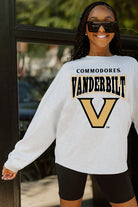 VANDERBILT COMMODORES FIGHTING SPIRIT DROP SHOULDER LONG SLEEVE TEE WITH RIBBED NECKLINE AND CUFFS