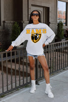 VIRGINIA COMMONWEALTH RAMS BIG GOALS DROP SHOULDER LONG SLEEVE TEE WITH RIBBED NECKLINE AND CUFFS