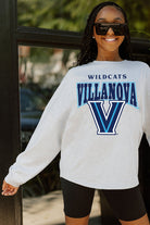 VILLANOVA WILDCATS FIGHTING SPIRIT DROP SHOULDER LONG SLEEVE TEE WITH RIBBED NECKLINE AND CUFFS