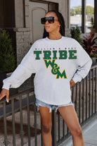 WILLIAM & MARY TRIBE BIG GOALS DROP SHOULDER LONG SLEEVE TEE WITH RIBBED NECKLINE AND CUFFS