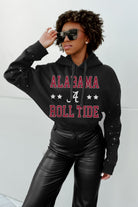 ALABAMA CRIMSON TIDE LIKE A STAR LONG SLEEVE SCRUNCH WAISTBAND HOODIE WITH RHINESTONES