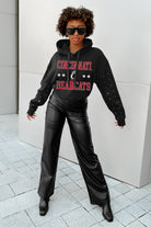 CINCINNATI BEARCATS LIKE A STAR LONG SLEEVE SCRUNCH WAISTBAND HOODIE WITH RHINESTONES