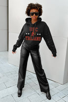 USC TROJANS LIKE A STAR LONG SLEEVE SCRUNCH WAISTBAND HOODIE WITH RHINESTONES