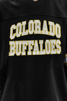 COLORADO BUFFALOES UNTIL KICKOFF OVERSIZED V-NECK RHINESTONE-STRIPED TRIM FASHION JERSEY