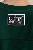 MICHIGAN STATE SPARTANS UNTIL KICKOFF OVERSIZED V-NECK RHINESTONE-STRIPED TRIM FASHION JERSEY