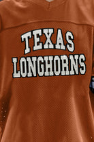 TEXAS LONGHORNS UNTIL KICKOFF OVERSIZED V-NECK RHINESTONE-STRIPED TRIM FASHION JERSEY