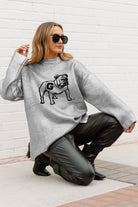 GEORGIA BULLDOGS SHINE DOWN OVERSIZED METALLIC LOOSE KNIT SWEATER