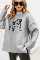 GEORGIA BULLDOGS SHINE DOWN OVERSIZED METALLIC LOOSE KNIT SWEATER